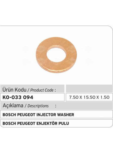 BOSCH PEUGEOT ШАЙБА ФОРСУНКИ 5.50 X 15.50 X 1.50